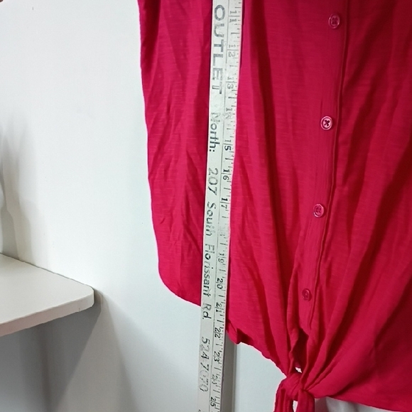 Rachel Zoe Pink Flirty Tie-Front Button Down Top — Women’s Small - Picture 9 of 12